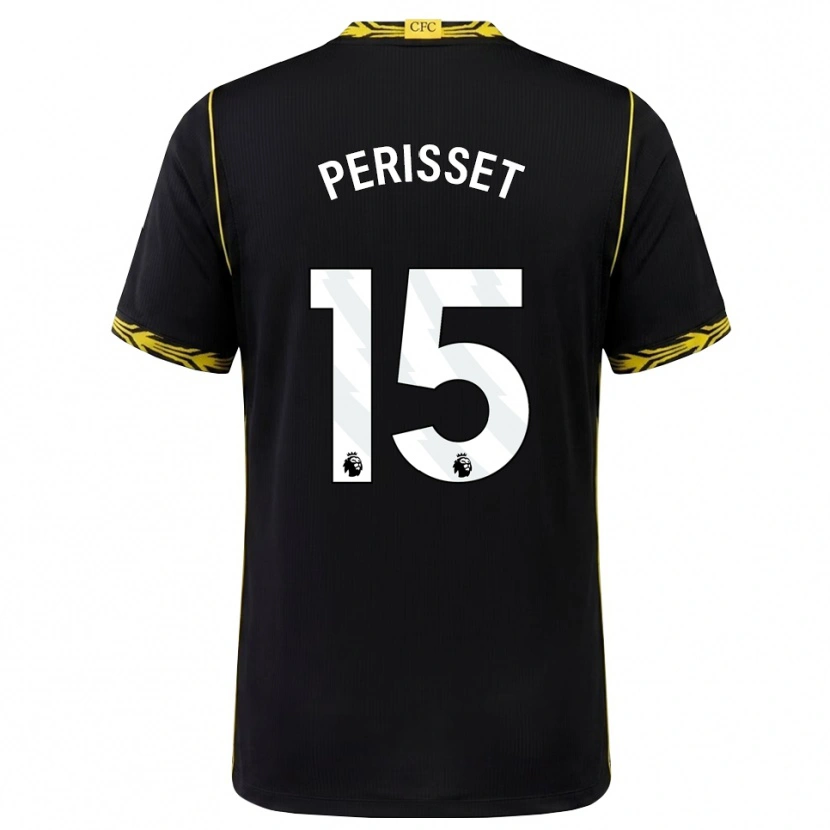 Danxen Mænd Eve Perisset #15 Sort Gul Udebane Spillertrøjer 2026/27 Trøje T-Shirt