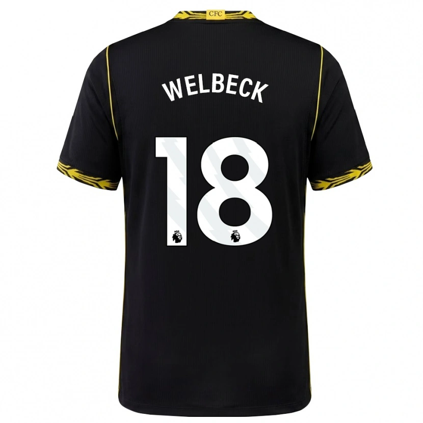 Danxen Mænd Danny Welbeck #18 Sort Gul Udebane Spillertrøjer 2026/27 Trøje T-Shirt