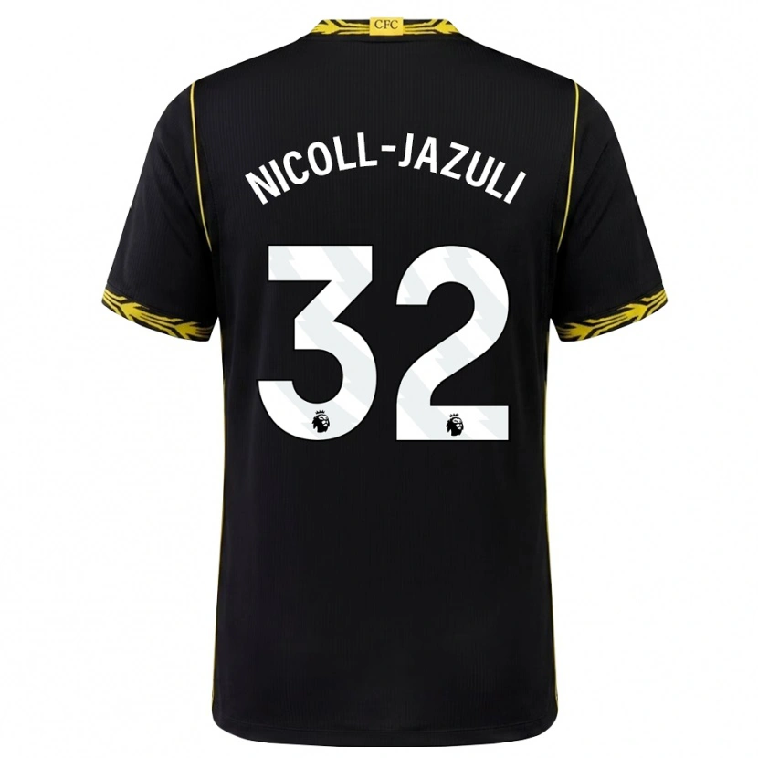 Danxen Mænd Mahdi Nicoll-Jazuli #32 Sort Gul Udebane Spillertrøjer 2026/27 Trøje T-Shirt