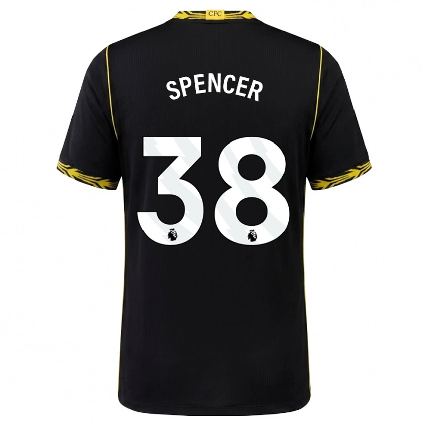 Danxen Mænd Becky Spencer #38 Sort Gul Udebane Spillertrøjer 2026/27 Trøje T-Shirt