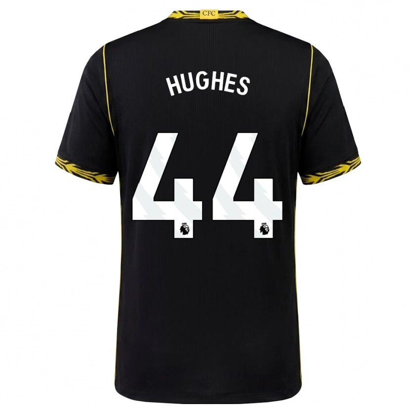 Danxen Mænd Brodi Hughes #44 Sort Gul Udebane Spillertrøjer 2026/27 Trøje T-Shirt