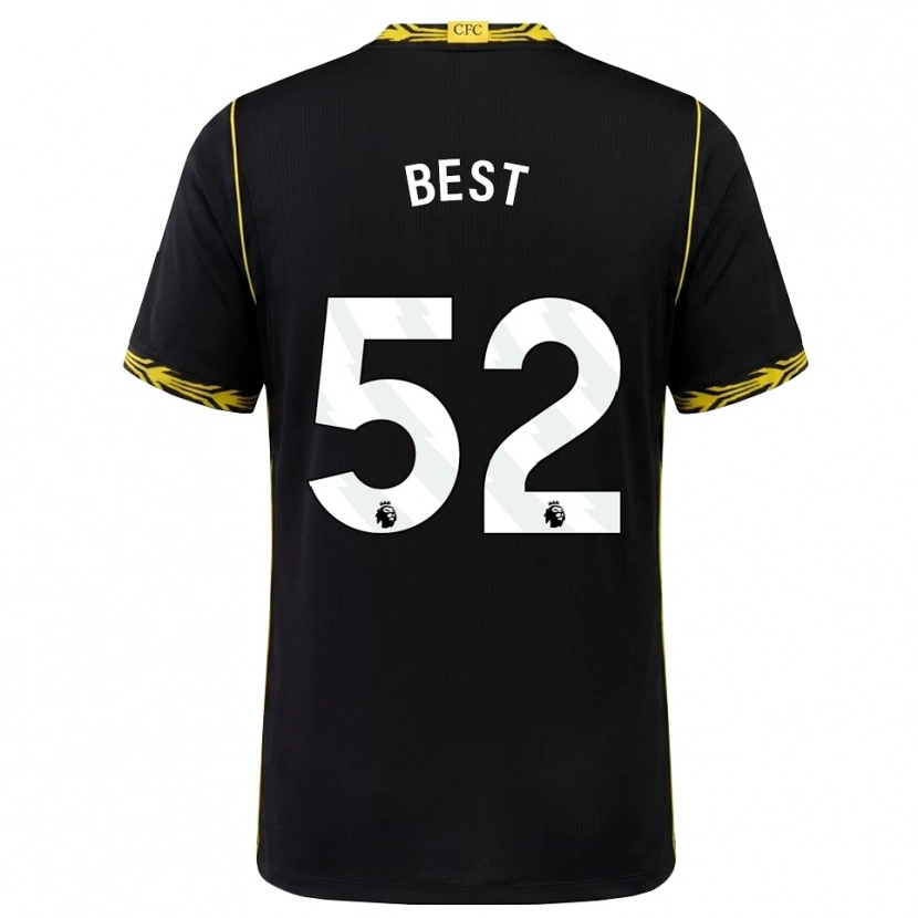 Danxen Mænd Kian Best #52 Sort Gul Udebane Spillertrøjer 2026/27 Trøje T-Shirt