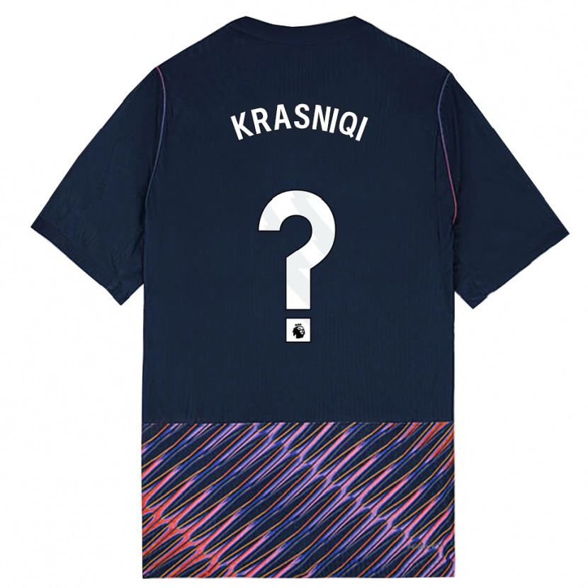 Danxen Mænd Elliot Krasniqi #0 Kongeblå Hvid Udebane Spillertrøjer 2026/27 Trøje T-Shirt