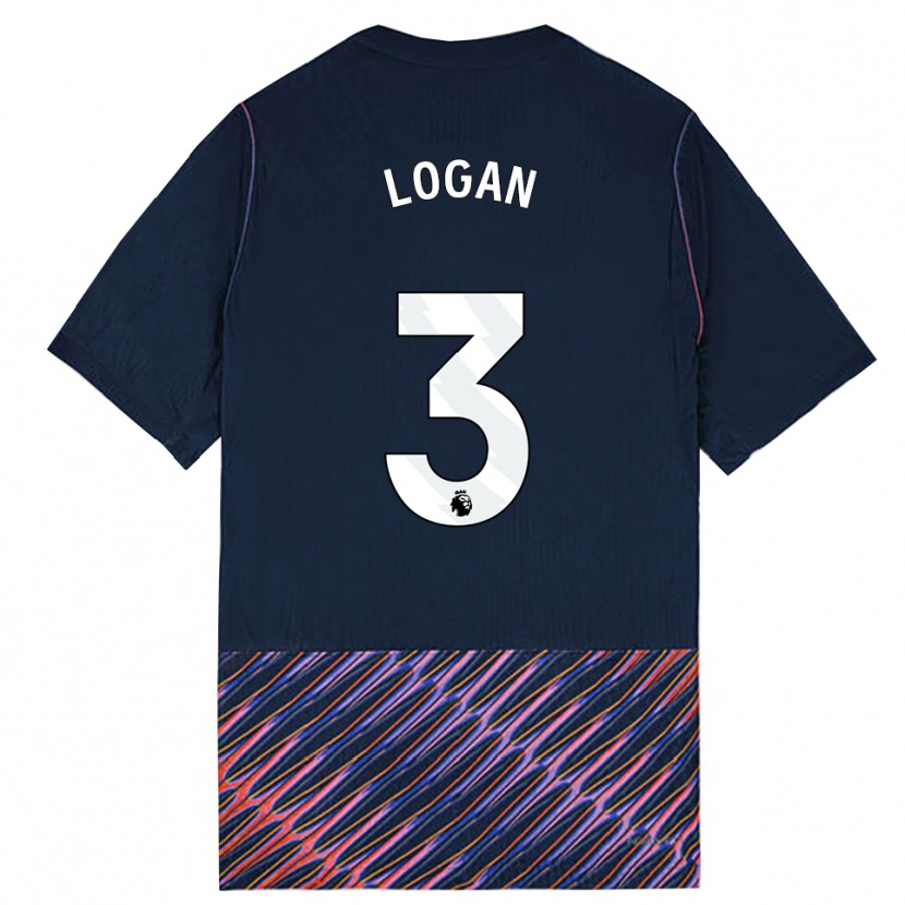 Danxen Mænd Calum Logan #3 Kongeblå Hvid Udebane Spillertrøjer 2026/27 Trøje T-Shirt