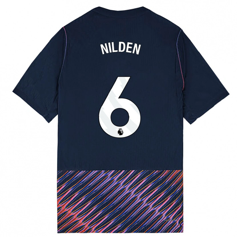 Danxen Mænd Amanda Nildén #6 Kongeblå Hvid Udebane Spillertrøjer 2026/27 Trøje T-Shirt