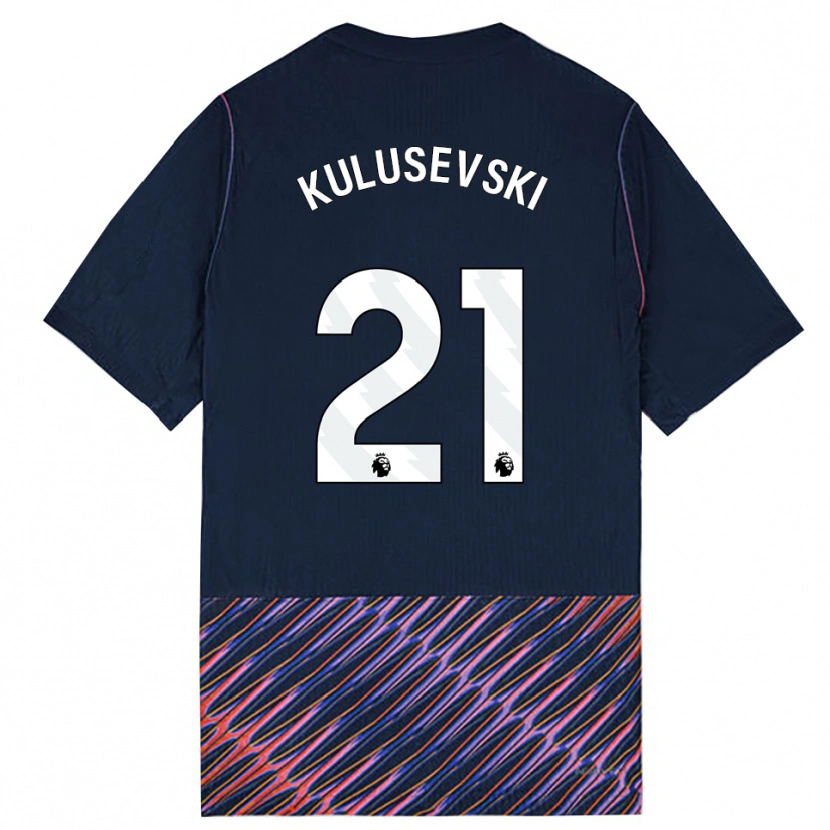Danxen Mænd Dejan Kulusevski #21 Kongeblå Hvid Udebane Spillertrøjer 2026/27 Trøje T-Shirt