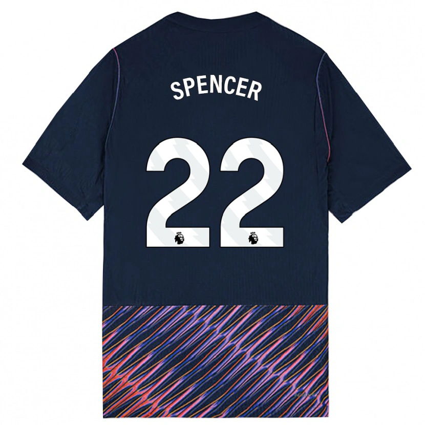Danxen Mænd Rebecca Spencer #22 Kongeblå Hvid Udebane Spillertrøjer 2026/27 Trøje T-Shirt
