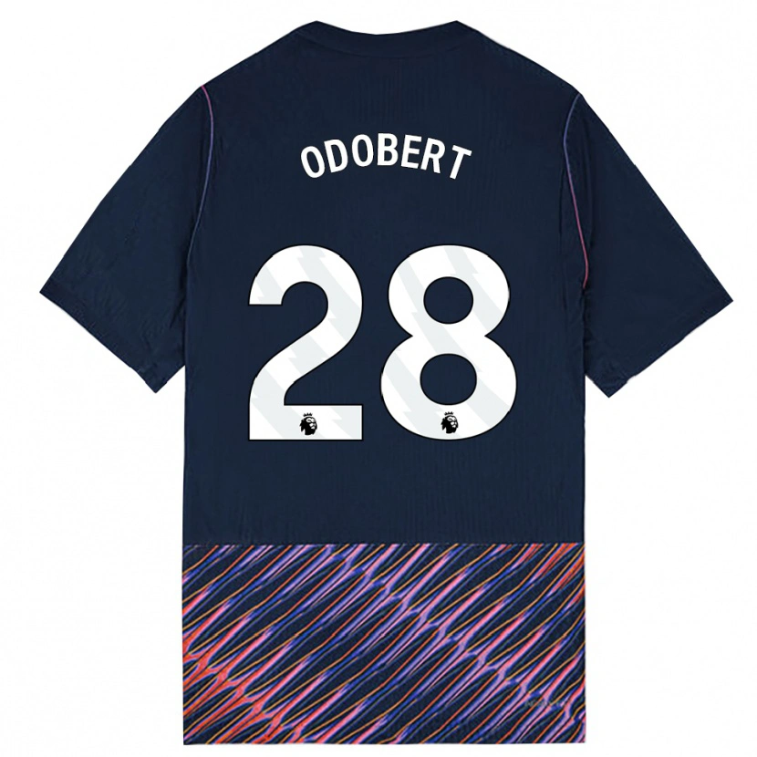 Danxen Mænd Wilson Odobert #28 Kongeblå Hvid Udebane Spillertrøjer 2026/27 Trøje T-Shirt