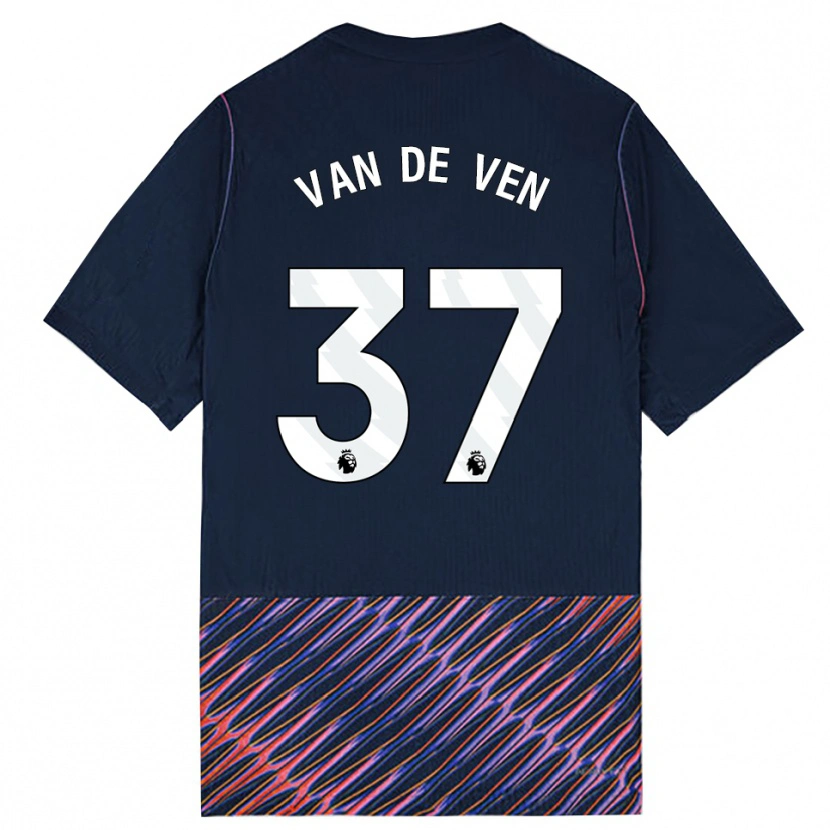 Danxen Mænd Micky Van De Ven #37 Kongeblå Hvid Udebane Spillertrøjer 2026/27 Trøje T-Shirt
