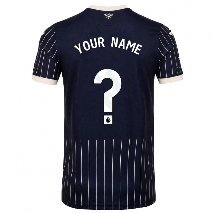 Danxen Mænd Dit Navn #0 Sort Hvid Udebane Spillertrøjer 2026/27 Trøje T-Shirt