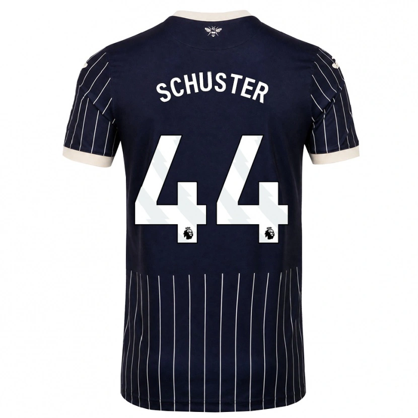 Danxen Mænd Jannik Schuster #44 Sort Hvid Udebane Spillertrøjer 2026/27 Trøje T-Shirt