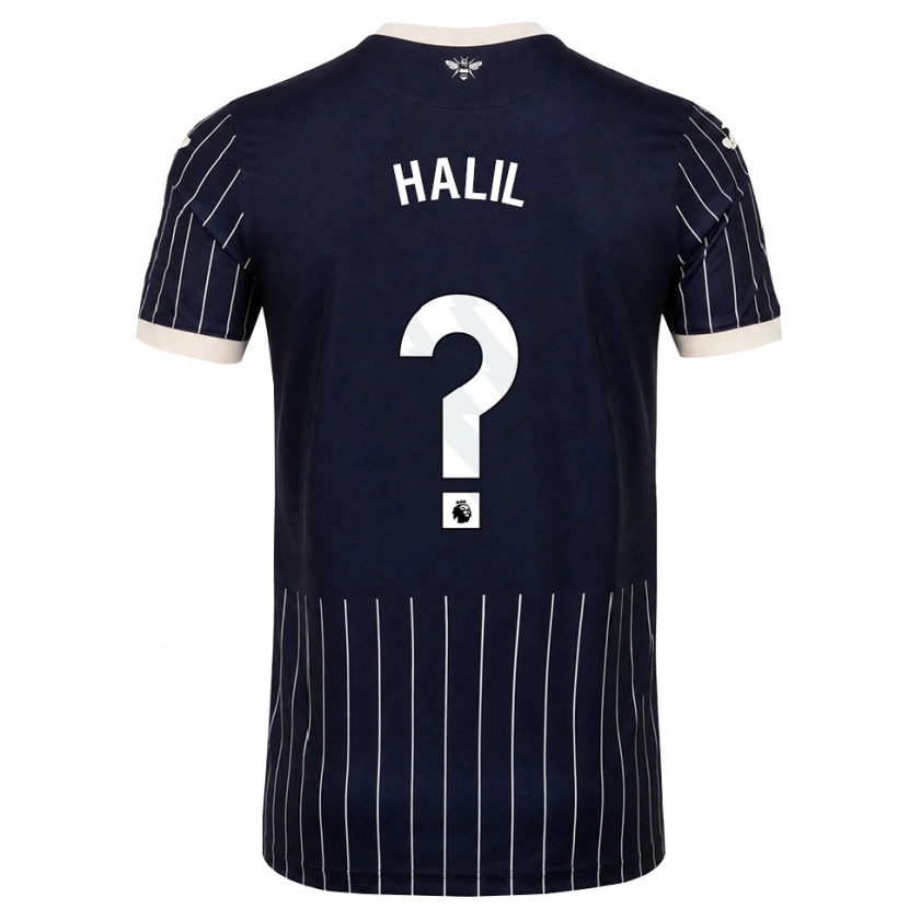 Danxen Mænd Kaya Halil #0 Sort Hvid Udebane Spillertrøjer 2026/27 Trøje T-Shirt