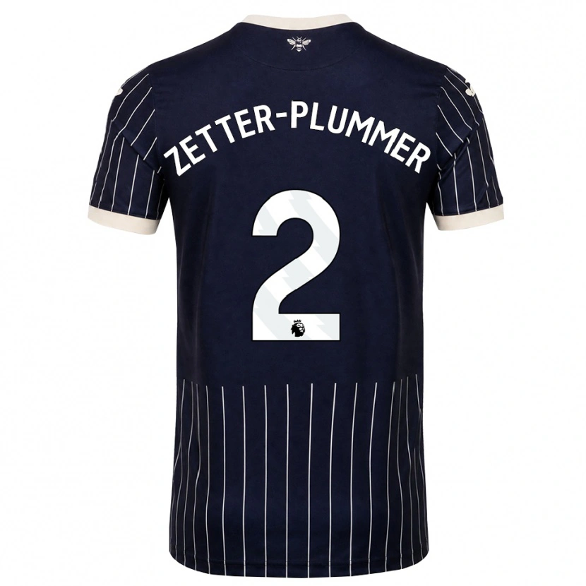 Danxen Mænd Josh Zetter-Plummer #2 Sort Hvid Udebane Spillertrøjer 2026/27 Trøje T-Shirt