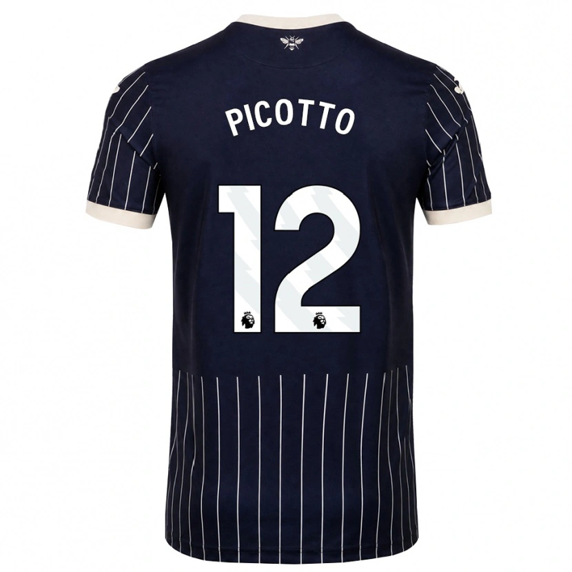 Danxen Mænd Luca Picotto #12 Sort Hvid Udebane Spillertrøjer 2026/27 Trøje T-Shirt