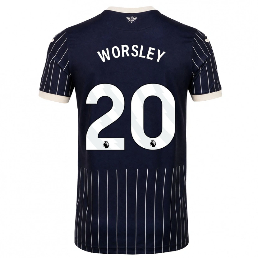 Danxen Mænd Freya Worsley #20 Sort Hvid Udebane Spillertrøjer 2026/27 Trøje T-Shirt