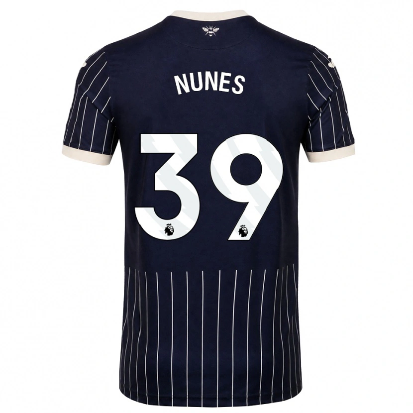 Danxen Mænd Gustavo Nunes #39 Sort Hvid Udebane Spillertrøjer 2026/27 Trøje T-Shirt