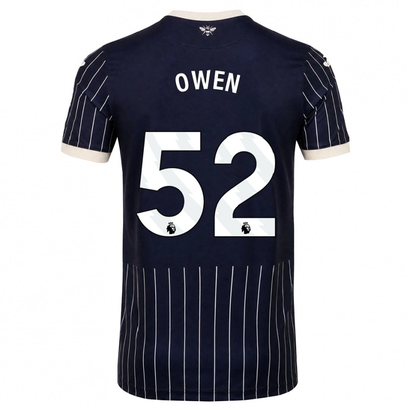 Danxen Mænd Riley Owen #52 Sort Hvid Udebane Spillertrøjer 2026/27 Trøje T-Shirt