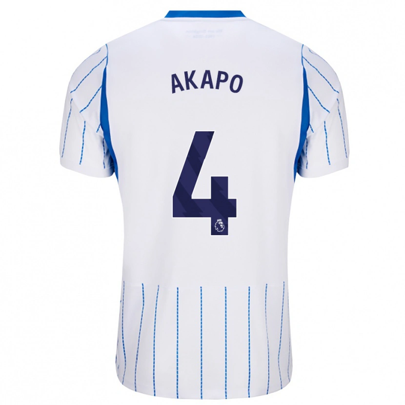Danxen Mænd Tobi Akapo #4 Jægerblå Hvid Udebane Spillertrøjer 2026/27 Trøje T-Shirt