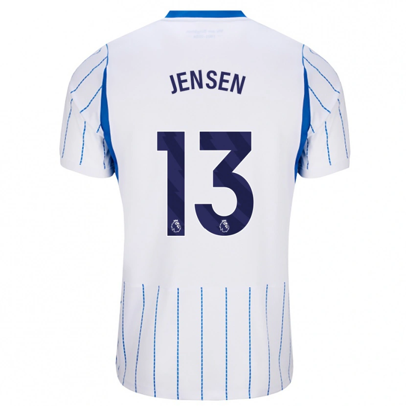 Danxen Mænd Sebastian Jensen #13 Jægerblå Hvid Udebane Spillertrøjer 2026/27 Trøje T-Shirt