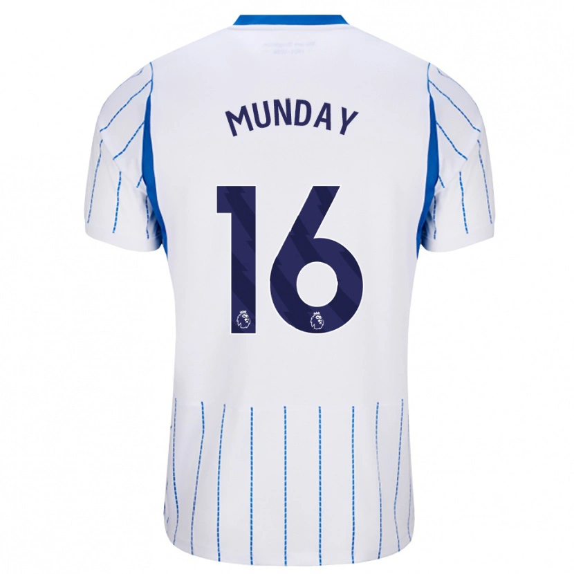 Danxen Mænd George Munday #16 Jægerblå Hvid Udebane Spillertrøjer 2026/27 Trøje T-Shirt