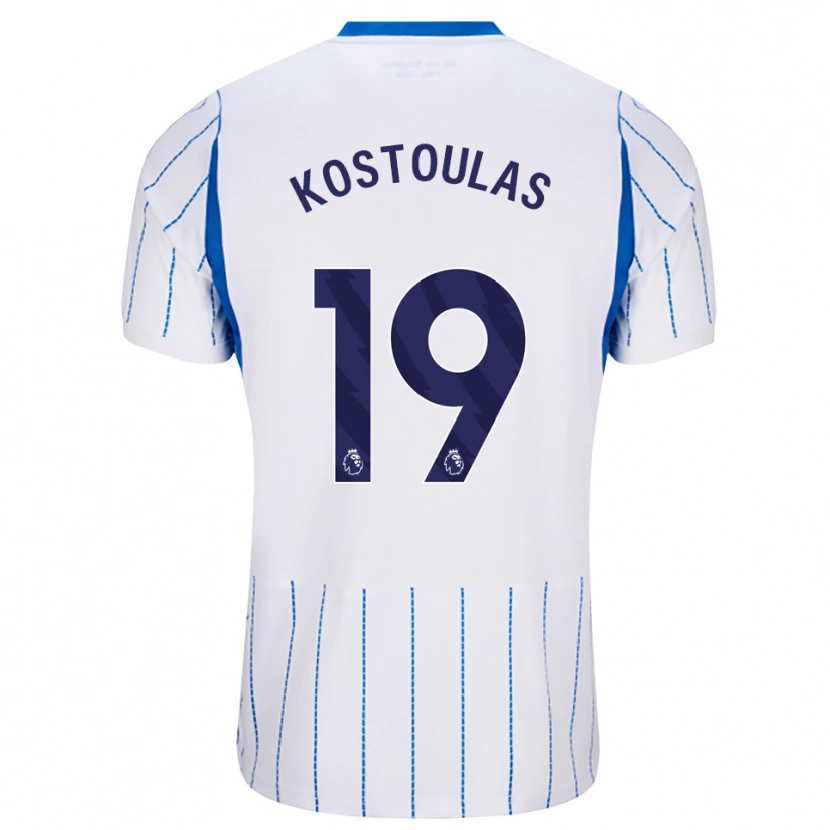 Danxen Mænd Charalampos Kostoulas #19 Jægerblå Hvid Udebane Spillertrøjer 2026/27 Trøje T-Shirt
