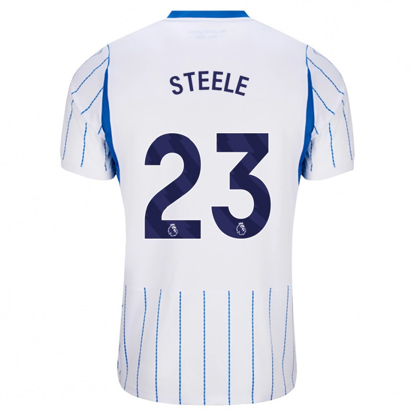Danxen Mænd Jason Steele #23 Jægerblå Hvid Udebane Spillertrøjer 2026/27 Trøje T-Shirt