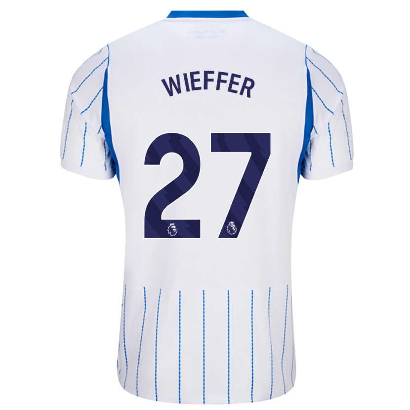 Danxen Mænd Mats Wieffer #27 Jægerblå Hvid Udebane Spillertrøjer 2026/27 Trøje T-Shirt
