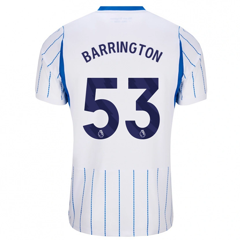 Danxen Mænd Luca Barrington #53 Jægerblå Hvid Udebane Spillertrøjer 2026/27 Trøje T-Shirt