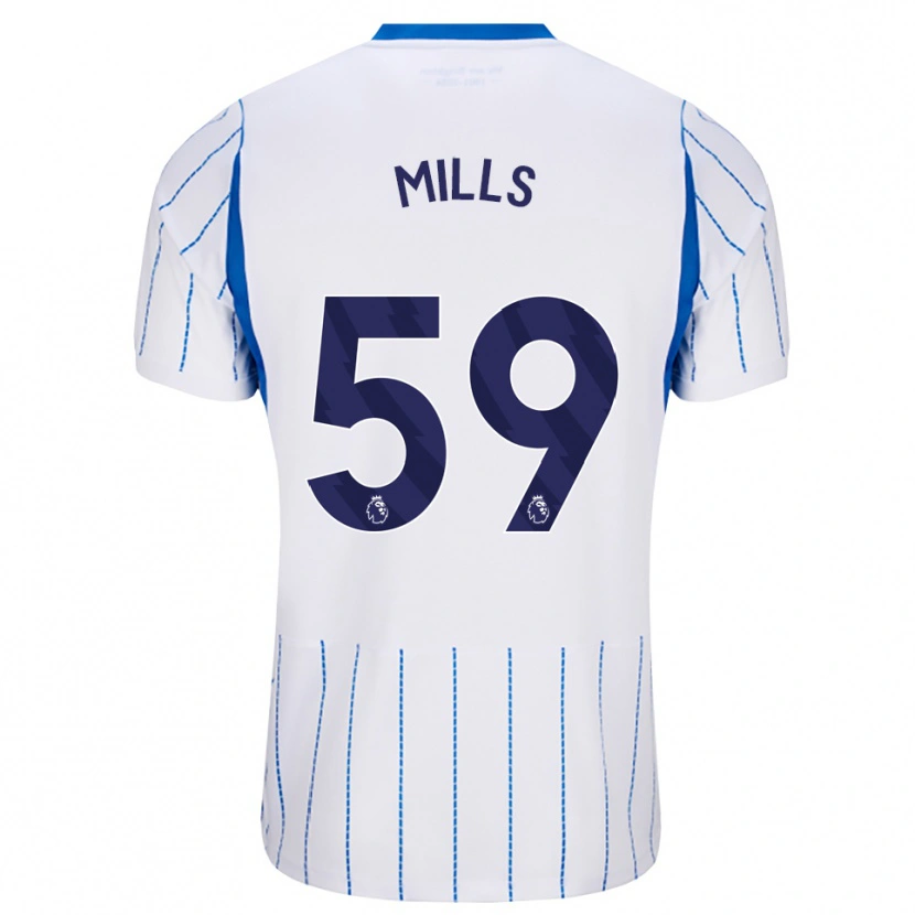 Danxen Mænd Harry Mills #59 Jægerblå Hvid Udebane Spillertrøjer 2026/27 Trøje T-Shirt