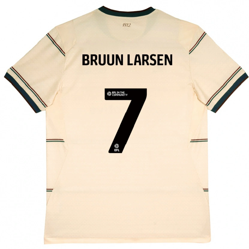 Danxen Mænd Jacob Bruun Larsen #7 Beige Vinrød Udebane Spillertrøjer 2026/27 Trøje T-Shirt