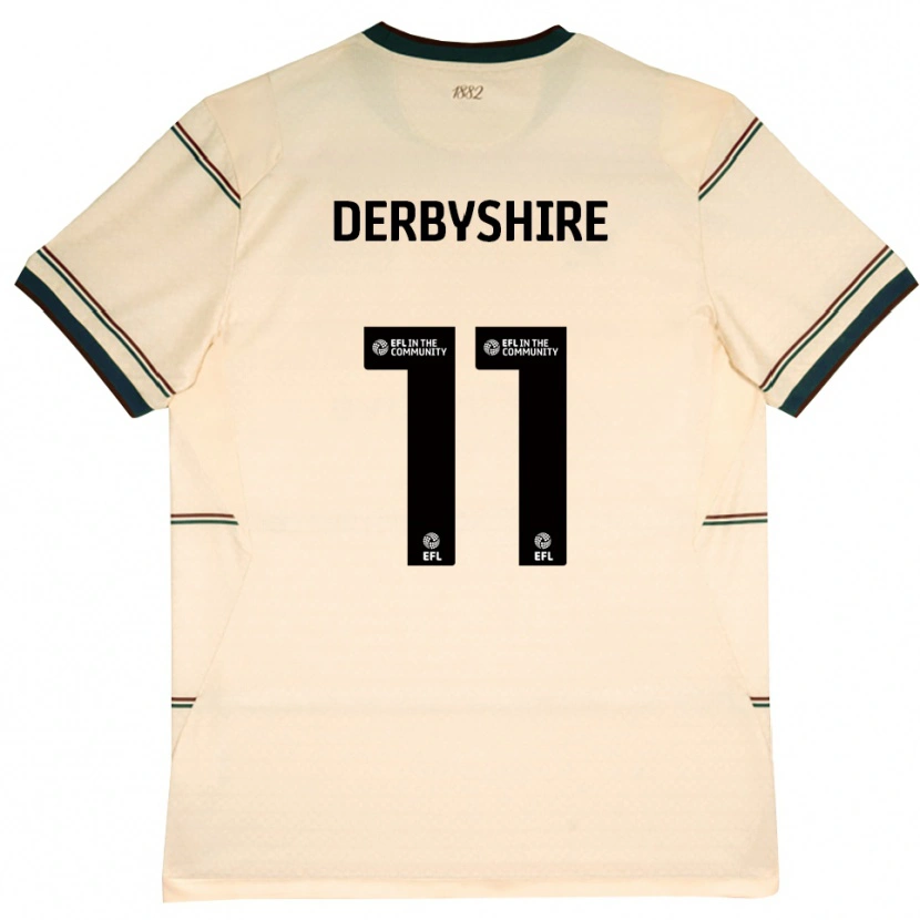 Danxen Mænd Braidin Derbyshire #11 Beige Vinrød Udebane Spillertrøjer 2026/27 Trøje T-Shirt