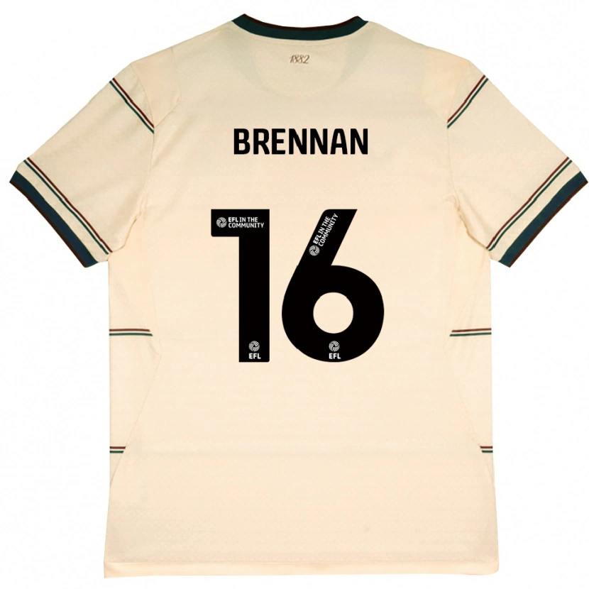 Danxen Mænd Corey Brennan #16 Beige Vinrød Udebane Spillertrøjer 2026/27 Trøje T-Shirt