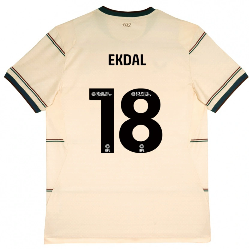 Danxen Mænd Hjalmar Ekdal #18 Beige Vinrød Udebane Spillertrøjer 2026/27 Trøje T-Shirt