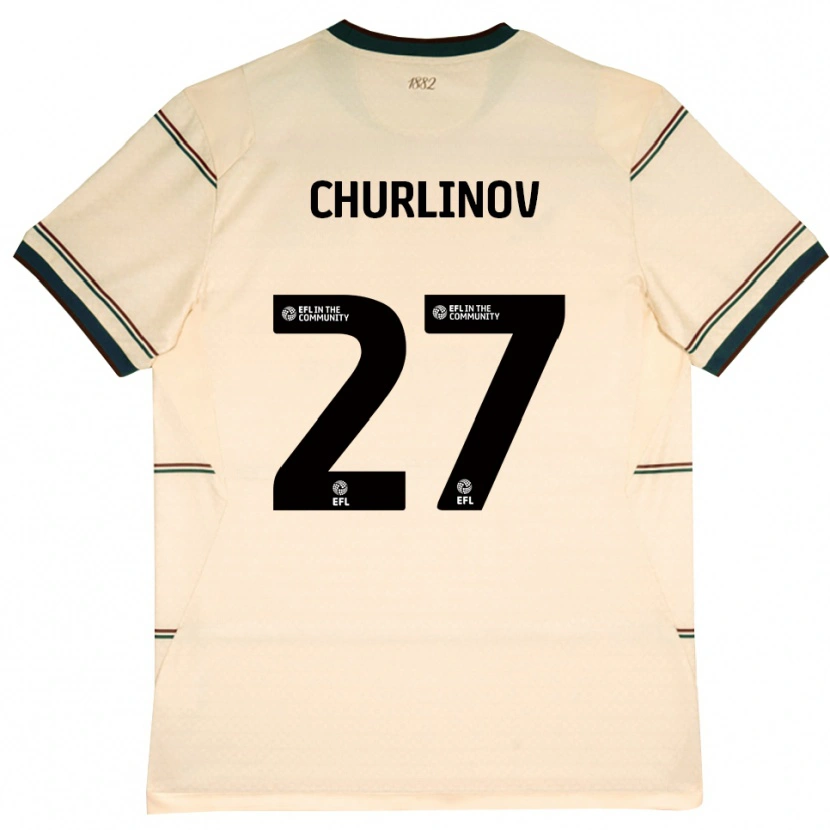 Danxen Mænd Darko Churlinov #27 Beige Vinrød Udebane Spillertrøjer 2026/27 Trøje T-Shirt