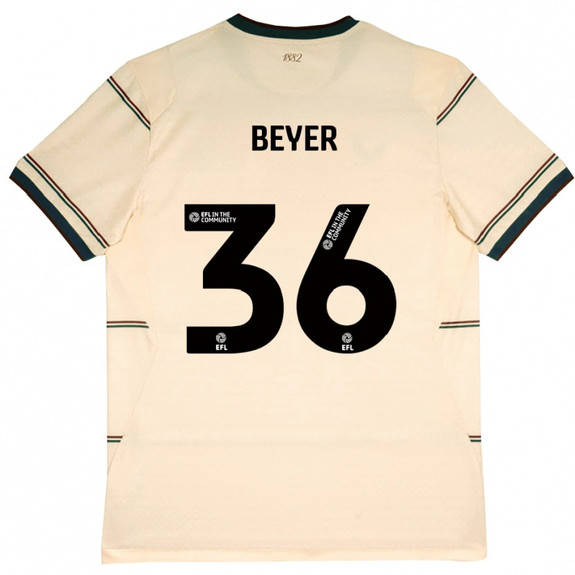 Danxen Mænd Jordan Beyer #36 Beige Vinrød Udebane Spillertrøjer 2026/27 Trøje T-Shirt