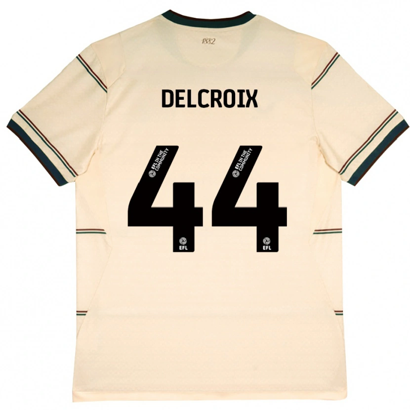 Danxen Mænd Hannes Delcroix #44 Beige Vinrød Udebane Spillertrøjer 2026/27 Trøje T-Shirt