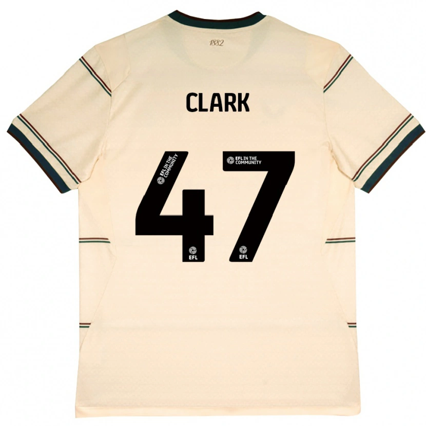 Danxen Mænd Ellis Clark #47 Beige Vinrød Udebane Spillertrøjer 2026/27 Trøje T-Shirt