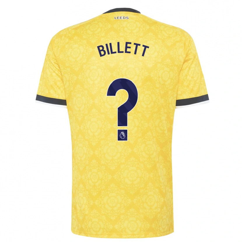 Danxen Mænd Joe Billett #0 Gul Hvid Sort Udebane Spillertrøjer 2026/27 Trøje T-Shirt