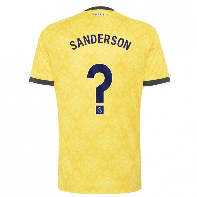 Danxen Mænd Brittany Sanderson #0 Gul Hvid Sort Udebane Spillertrøjer 2026/27 Trøje T-Shirt