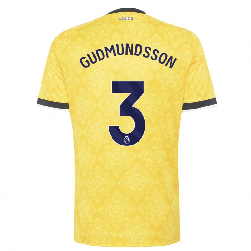 Danxen Mænd Gabriel Gudmundsson #3 Gul Hvid Sort Udebane Spillertrøjer 2026/27 Trøje T-Shirt