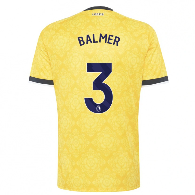 Danxen Mænd Liam Balmer #3 Gul Hvid Sort Udebane Spillertrøjer 2026/27 Trøje T-Shirt