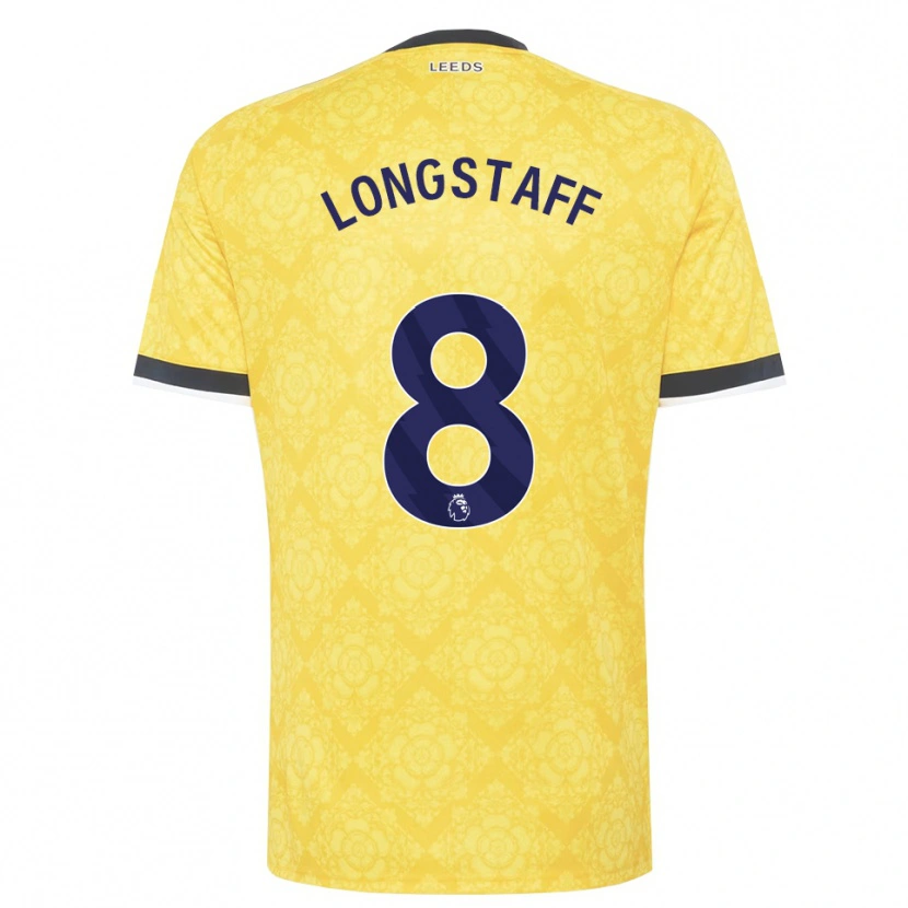 Danxen Mænd Sean Longstaff #8 Gul Hvid Sort Udebane Spillertrøjer 2026/27 Trøje T-Shirt