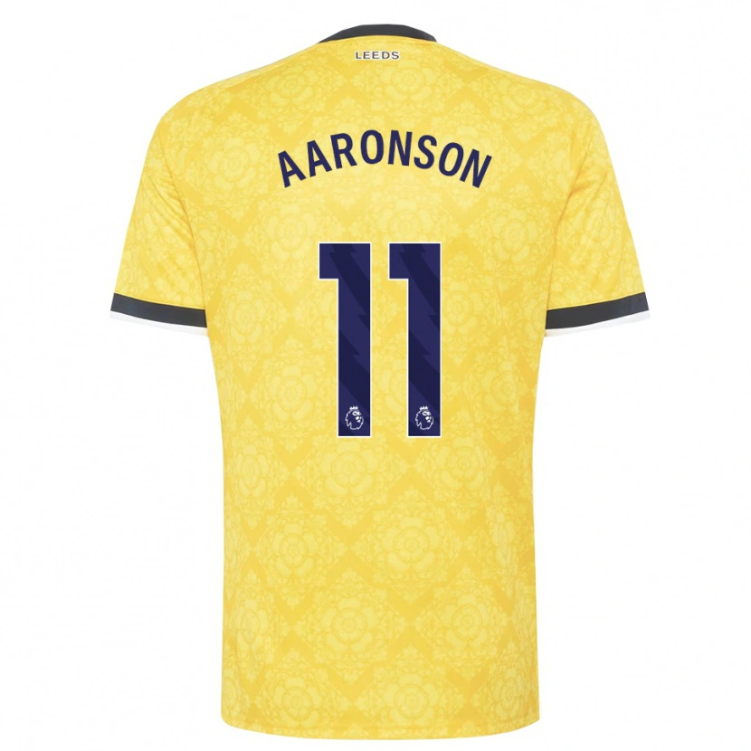 Danxen Mænd Brenden Aaronson #11 Gul Hvid Sort Udebane Spillertrøjer 2026/27 Trøje T-Shirt