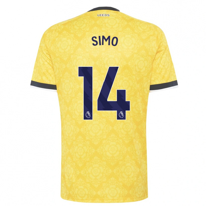 Danxen Mænd Elton Simo #14 Gul Hvid Sort Udebane Spillertrøjer 2026/27 Trøje T-Shirt