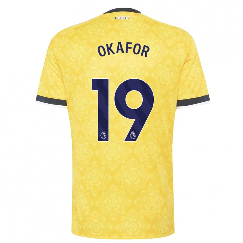 Danxen Mænd Noah Okafor #19 Gul Hvid Sort Udebane Spillertrøjer 2026/27 Trøje T-Shirt