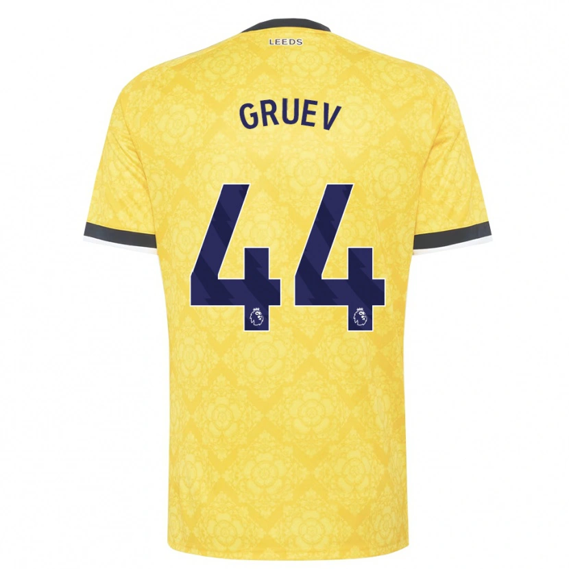 Danxen Mænd Ilia Gruev #44 Gul Hvid Sort Udebane Spillertrøjer 2026/27 Trøje T-Shirt