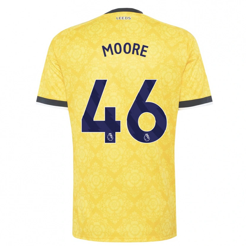 Danxen Mænd Kris Moore #46 Gul Hvid Sort Udebane Spillertrøjer 2026/27 Trøje T-Shirt