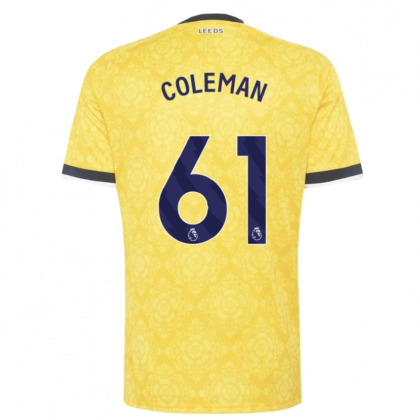 Danxen Mænd Cian Coleman #61 Gul Hvid Sort Udebane Spillertrøjer 2026/27 Trøje T-Shirt