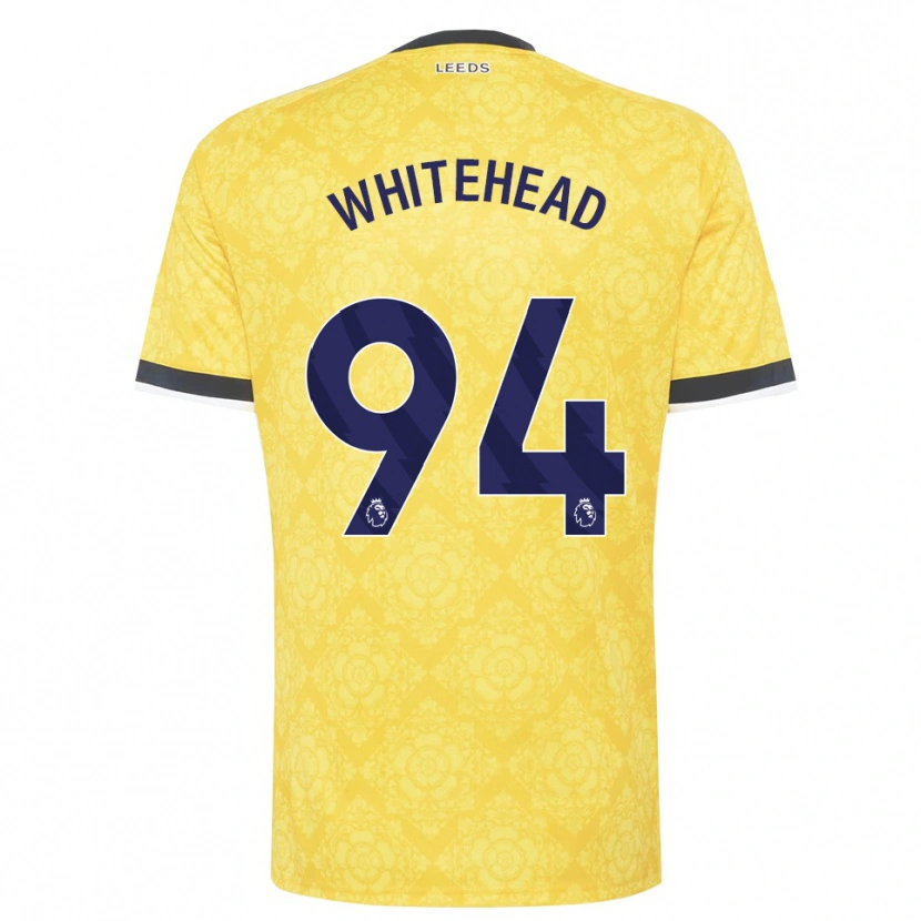 Danxen Mænd Loui Whitehead #94 Gul Hvid Sort Udebane Spillertrøjer 2026/27 Trøje T-Shirt