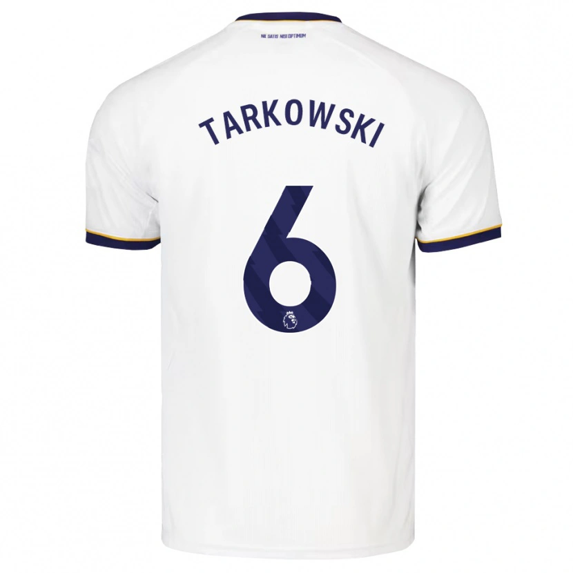 Danxen Mænd James Tarkowski #6 Midnatsblå Hvid Gul Udebane Spillertrøjer 2026/27 Trøje T-Shirt